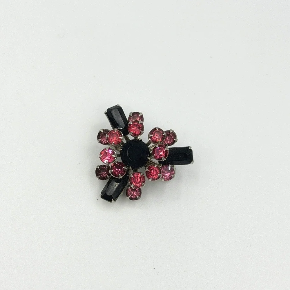 Vintage Rhinestone Brooch Lot of 3 Starburst 50s MCM Costume Estate Jewelry